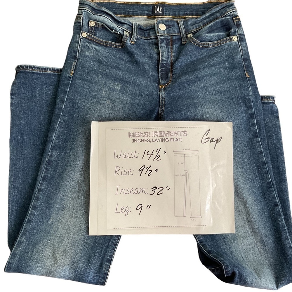 GAP 1969 Bootcut Mid-rise‎ Distressed Denim Blue Jean - Size 8/29R - Picture 7 of 7